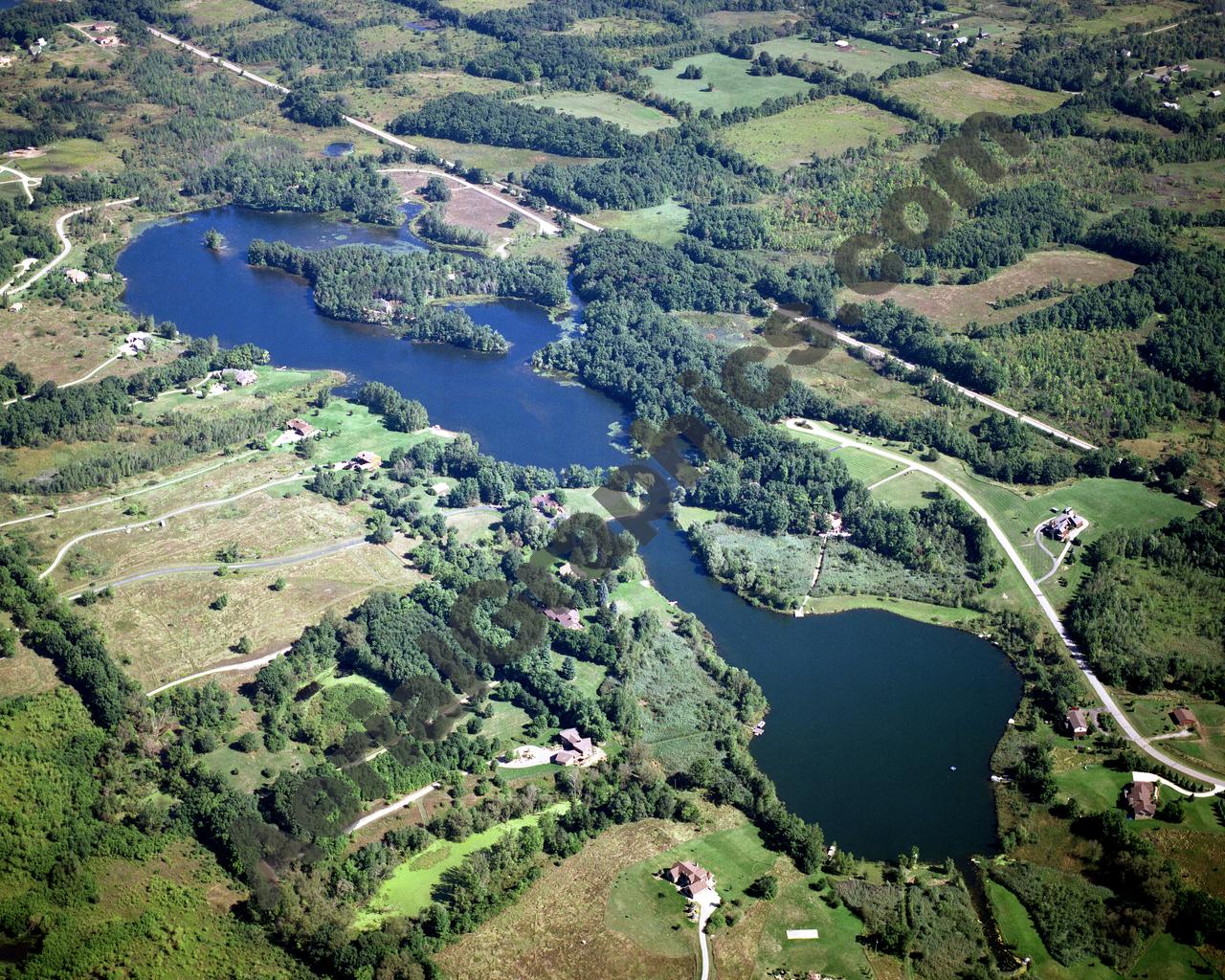 Aerial image of [1597] Knoblock Lake with Canvas Wrap frame