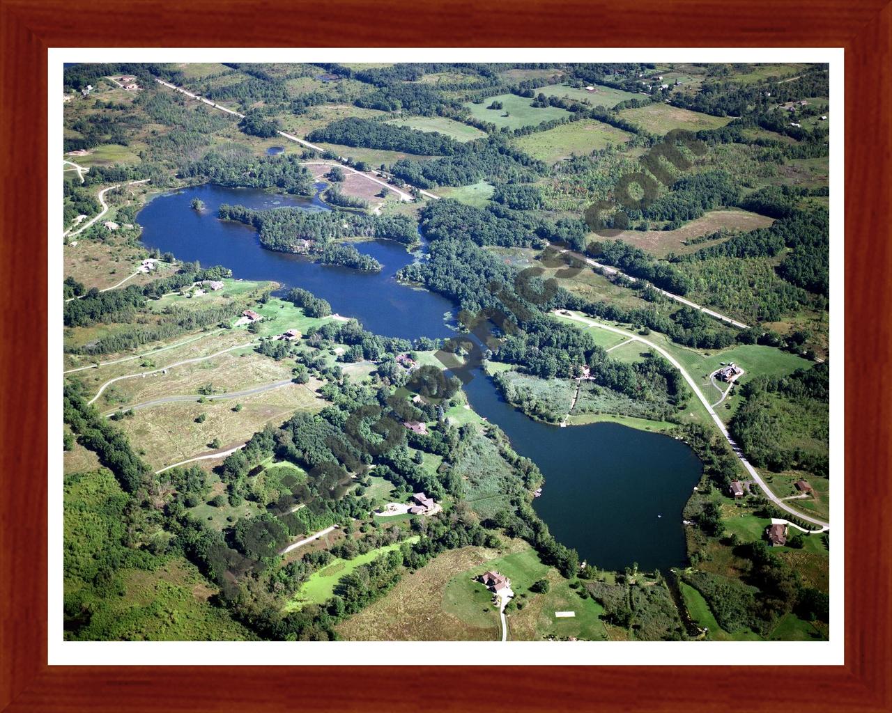 Aerial image of [1597] Knoblock Lake with Cherry Wood frame