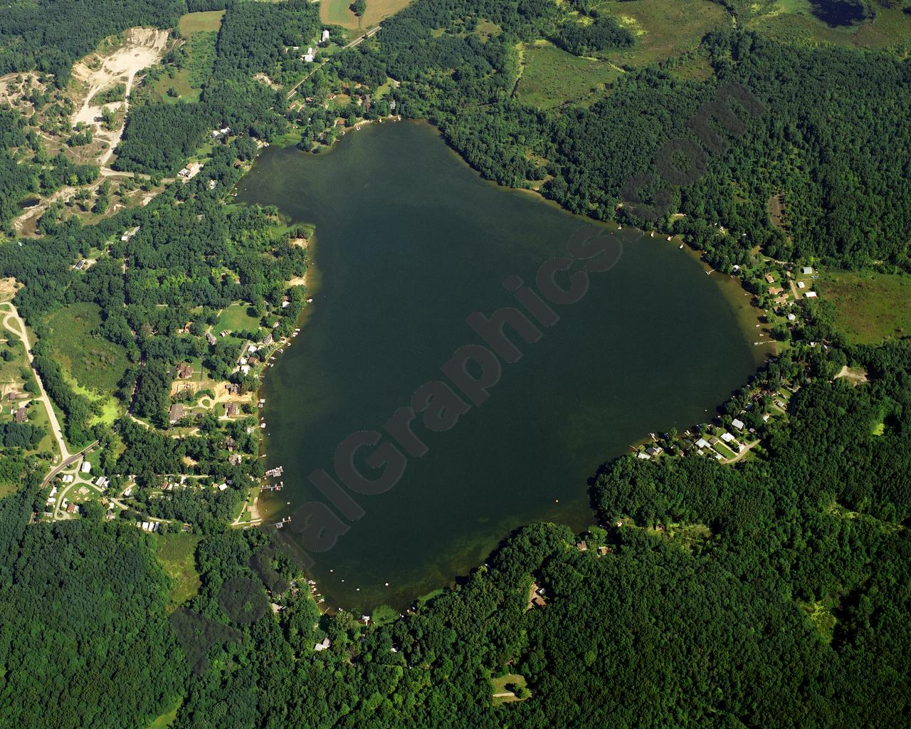 Aerial image of [159] Clear Lake in Jackson, MI with No frame