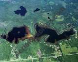 Aerial image of [15] Au Sable Lake and Little Au Sable Lake in Ogemaw, MI with Canvas Wrap frame