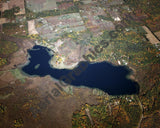 Aerial image of [1629] Paw Paw Lake  in Kalamazoo, MI with Canvas Wrap frame