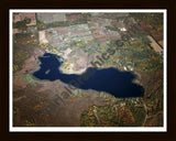 Aerial image of [1629] Paw Paw Lake  in Kalamazoo, MI with Black Wood frame