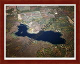 Aerial image of [1629] Paw Paw Lake  in Kalamazoo, MI with Cherry Wood frame