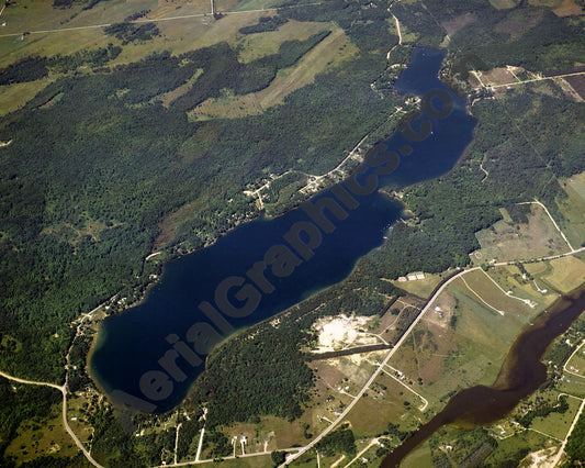 Aerial image of [1691] Long Lake in Cheboygan, MI with No frame