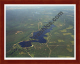 Aerial image of [16] Au Sable River and Foote Dam with Cherry Wood frame