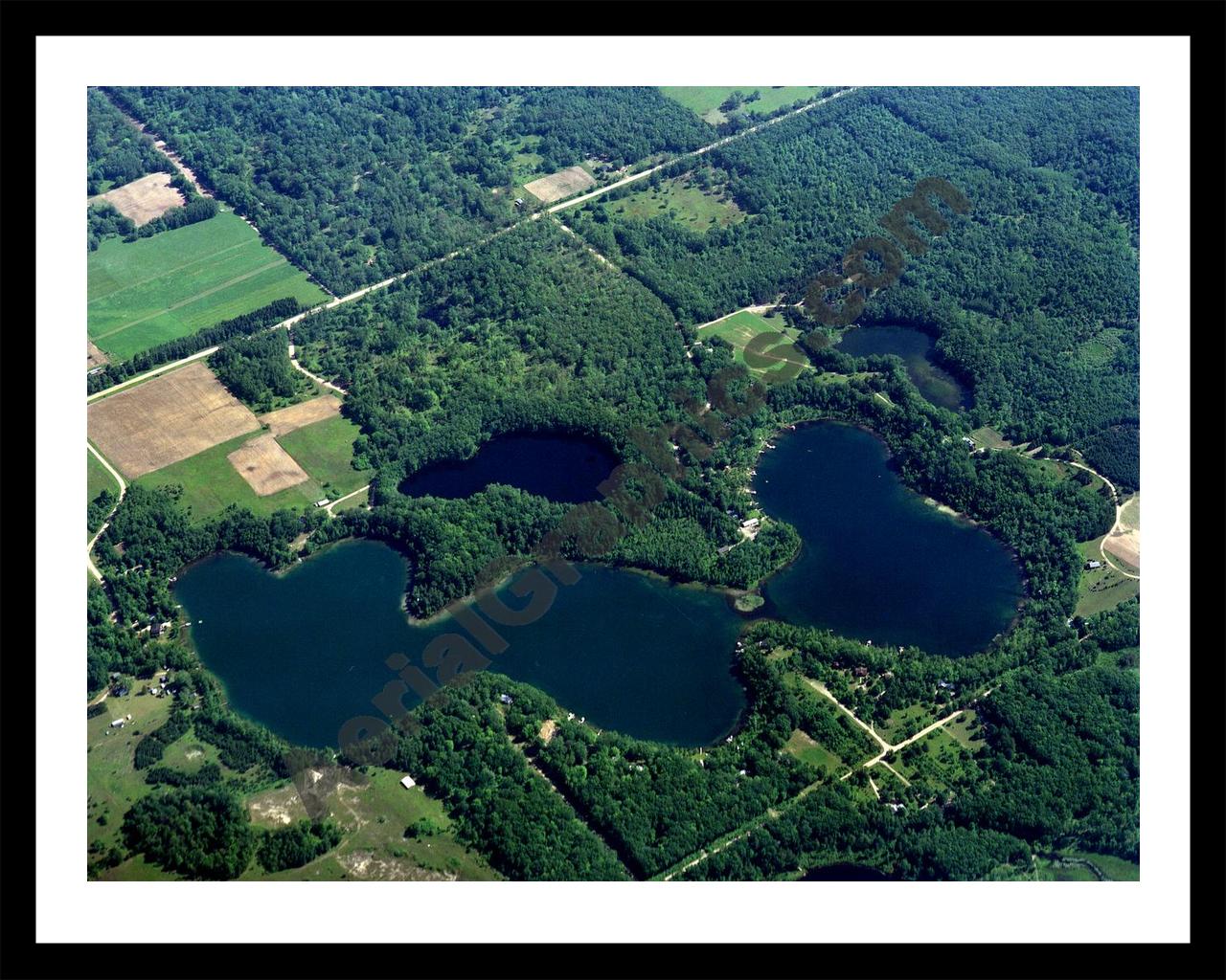 Aerial image of [172] Cool Lake in Lake, MI with Black Metal frame