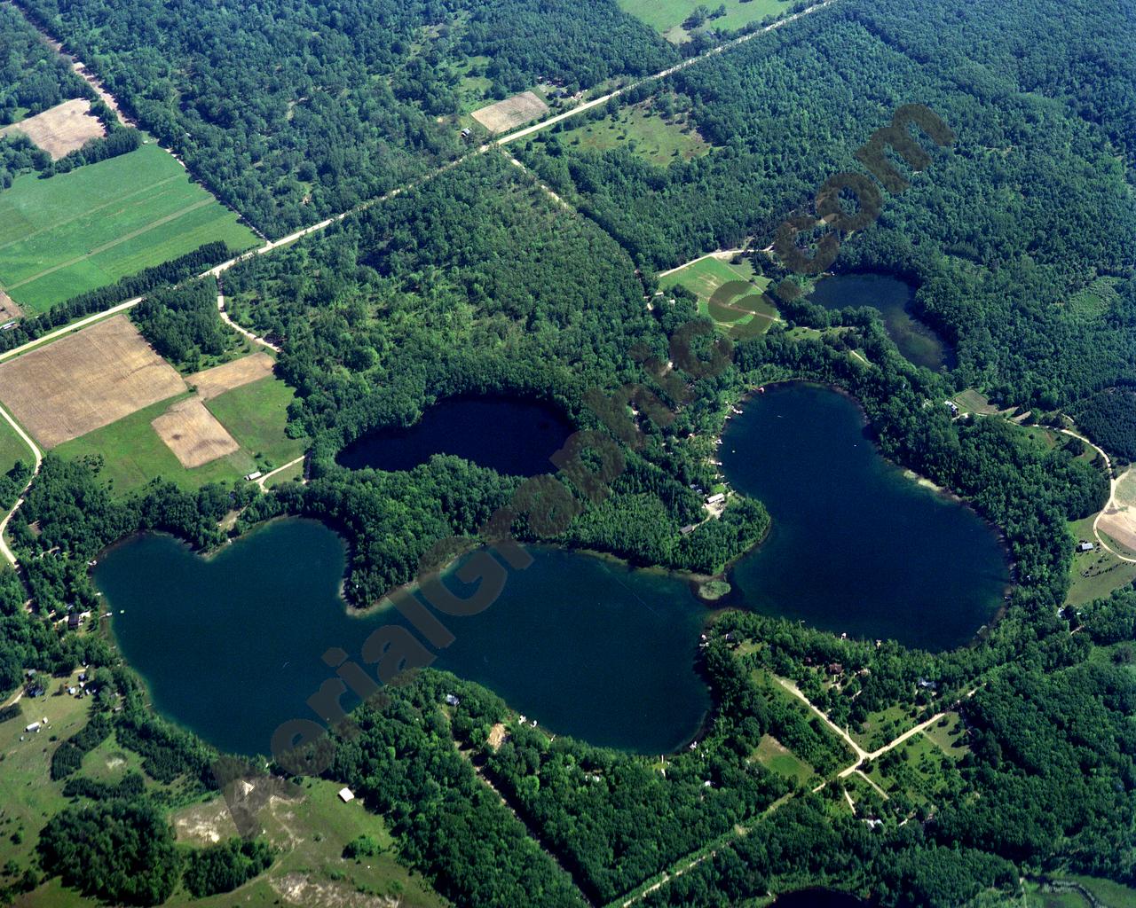 Aerial image of [172] Cool Lake in Lake, MI with Canvas Wrap frame