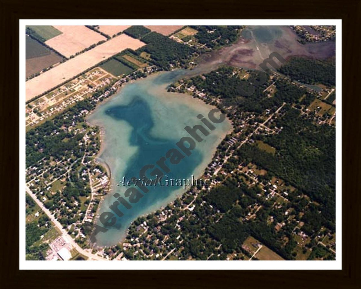 Aerial image of [1773] Simonton Lake with Black Wood frame