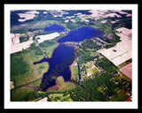 Aerial image of [1776] Juno Lake in Cass, MI with Black Metal frame