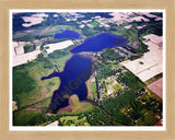 Aerial image of [1776] Juno Lake in Cass, MI with Natural Wood frame