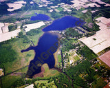 Aerial image of [1776] Juno Lake in Cass, MI with Canvas Wrap frame