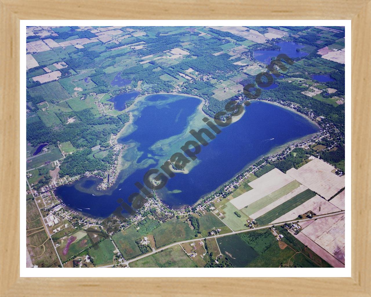 Aerial image of [1784] Clear Lake with Natural Wood frame