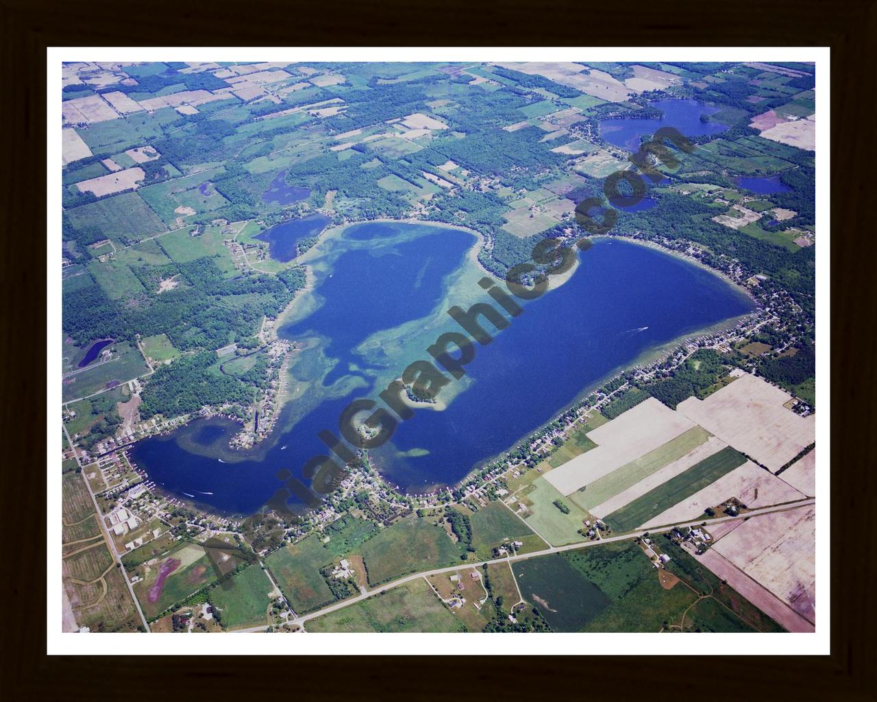 Aerial image of [1784] Clear Lake with Black Wood frame