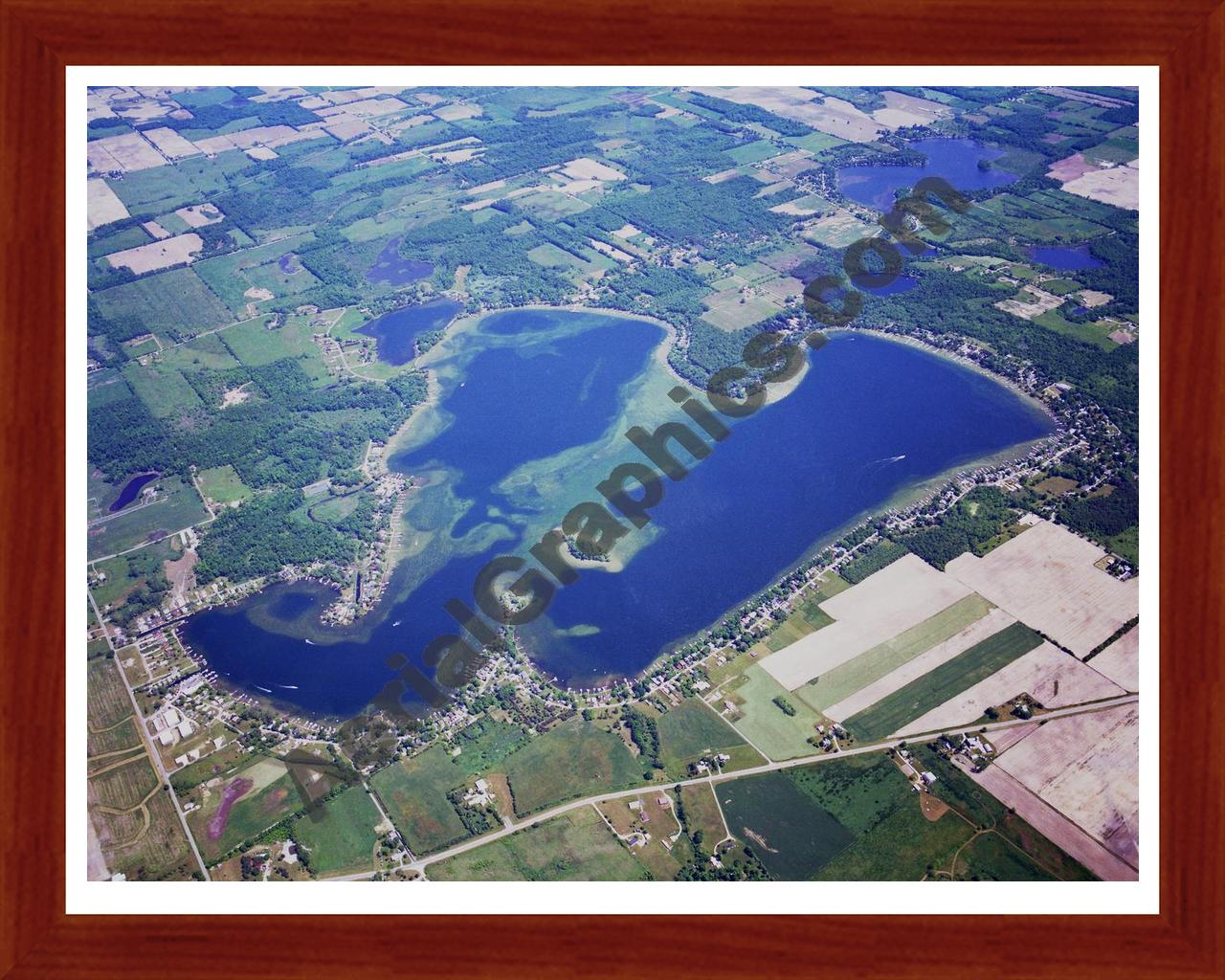 Aerial image of [1784] Clear Lake with Cherry Wood frame