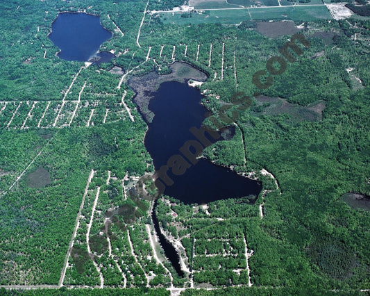 Aerial image of [179] Cranberry Lake in Clare, MI with No frame