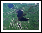 Aerial image of [179] Cranberry Lake in Clare, MI with Black Metal frame