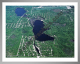 Aerial image of [179] Cranberry Lake in Clare, MI with Silver Metal frame