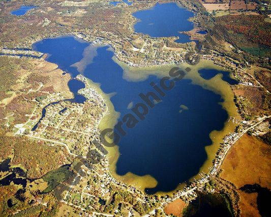 Aerial image of [1804] Portage Lake in Livingston, MI with No frame