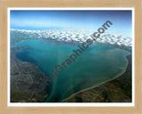 Aerial image of [1808] Lake Saint Clair with Natural Wood frame