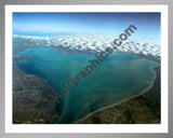 Aerial image of [1808] Lake Saint Clair with Silver Metal frame