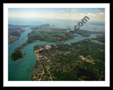 Aerial image of [1821] Saint Clair River - South End with Black Metal frame