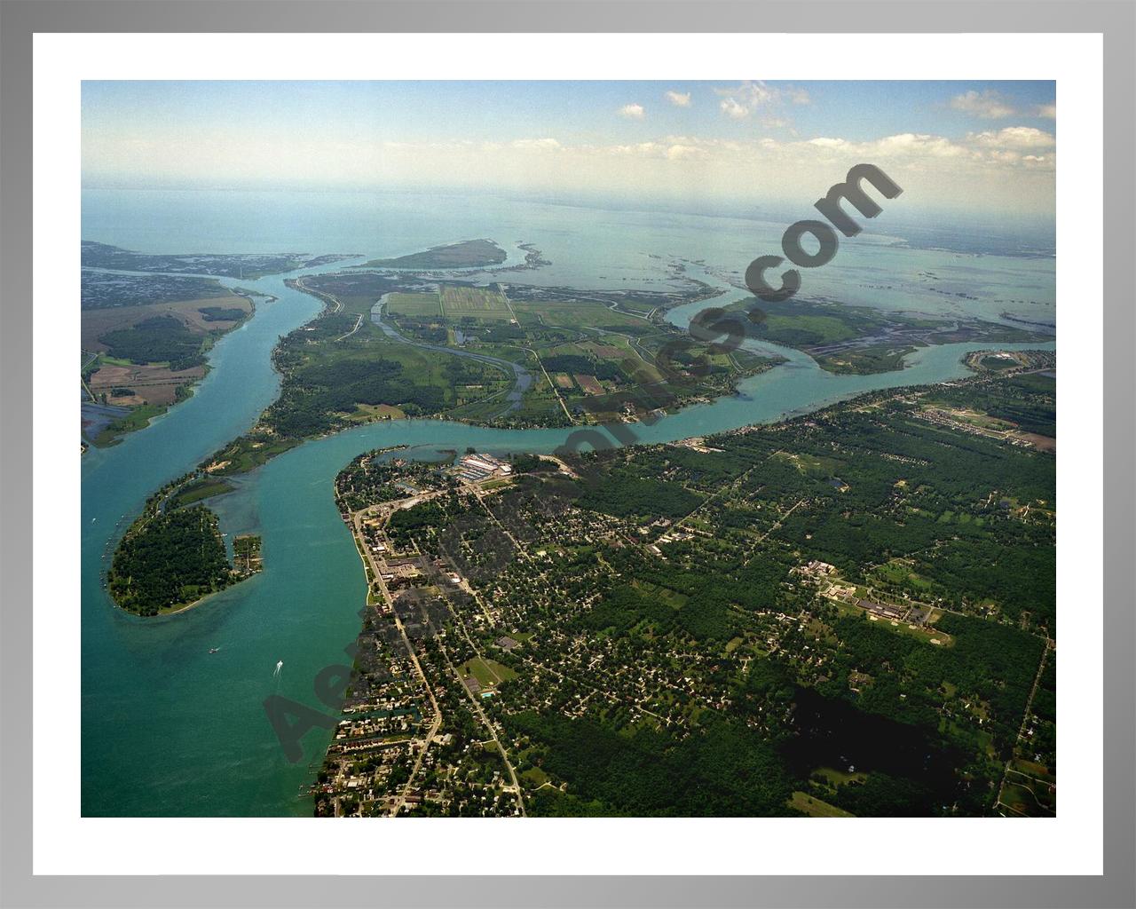 Aerial image of [1821] Saint Clair River - South End with Silver Metal frame