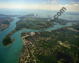 Aerial image of [1821] Saint Clair River - South End with Canvas Wrap frame