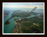 Aerial image of [1821] Saint Clair River - South End with Black Wood frame