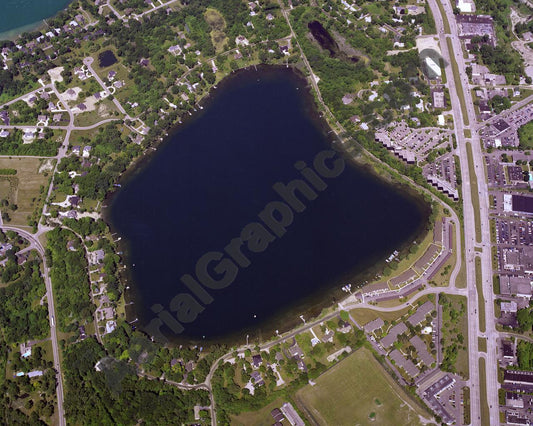 Aerial image of [1831] Square Lake in Oakland, MI with No frame