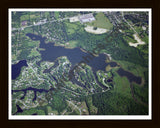 Aerial image of [1832] Brendel Lake in Oakland, MI with Black Wood frame