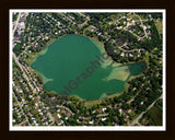 Aerial image of [1834] Hammond Lake in Oakland, MI with Black Wood frame