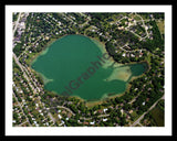 Aerial image of [1834] Hammond Lake in Oakland, MI with Black Metal frame