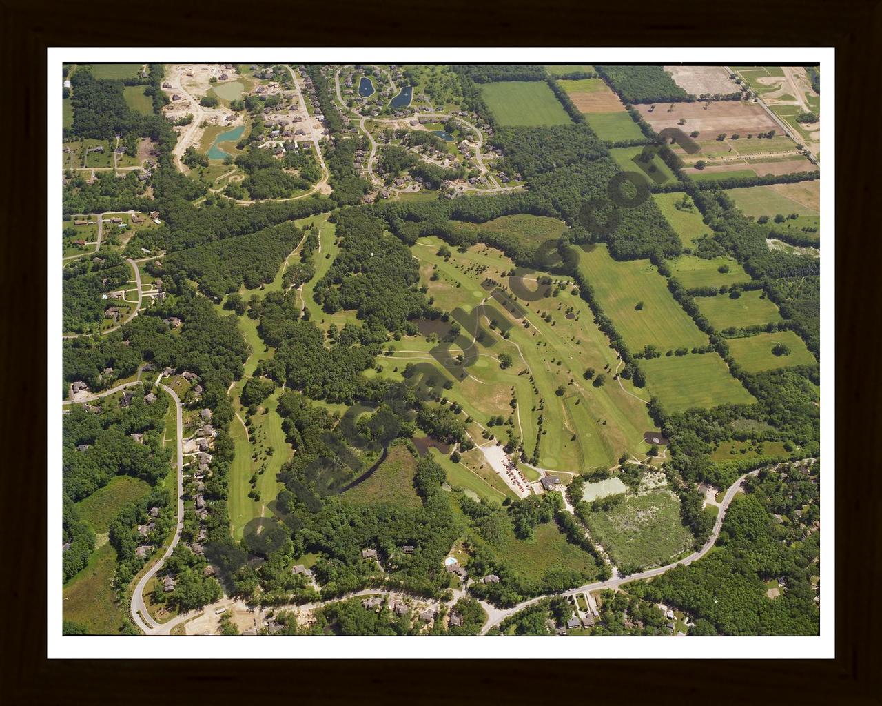 Aerial image of [1835] Bogie Lake Country Club with Black Wood frame