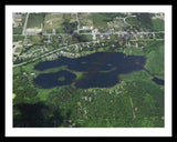 Aerial image of [1839] Lower Pettibone Lake in Oakland, MI with Black Metal frame