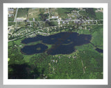 Aerial image of [1839] Lower Pettibone Lake in Oakland, MI with Silver Metal frame