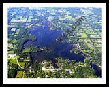 Aerial image of [1859] Lakeville Lake in Oakland, MI with Black Metal frame