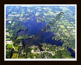 Aerial image of [1859] Lakeville Lake in Oakland, MI with Black Wood frame