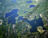 Aerial image of [1860] Commerce Lakes, North & South in Oakland, MI with Canvas Wrap frame