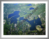 Aerial image of [1860] Commerce Lakes, North & South in Oakland, MI with Silver Metal frame