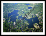 Aerial image of [1860] Commerce Lakes, North & South in Oakland, MI with Black Metal frame