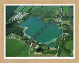 Aerial image of [1868] Lake Sixteen in Allegan, MI with Natural Wood frame