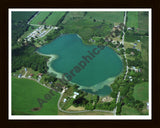 Aerial image of [1868] Lake Sixteen in Allegan, MI with Black Wood frame