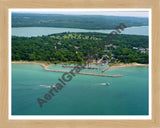 Aerial image of [1875] Leland Fishtown with Natural Wood frame