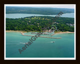 Aerial image of [1875] Leland Fishtown with Black Wood frame