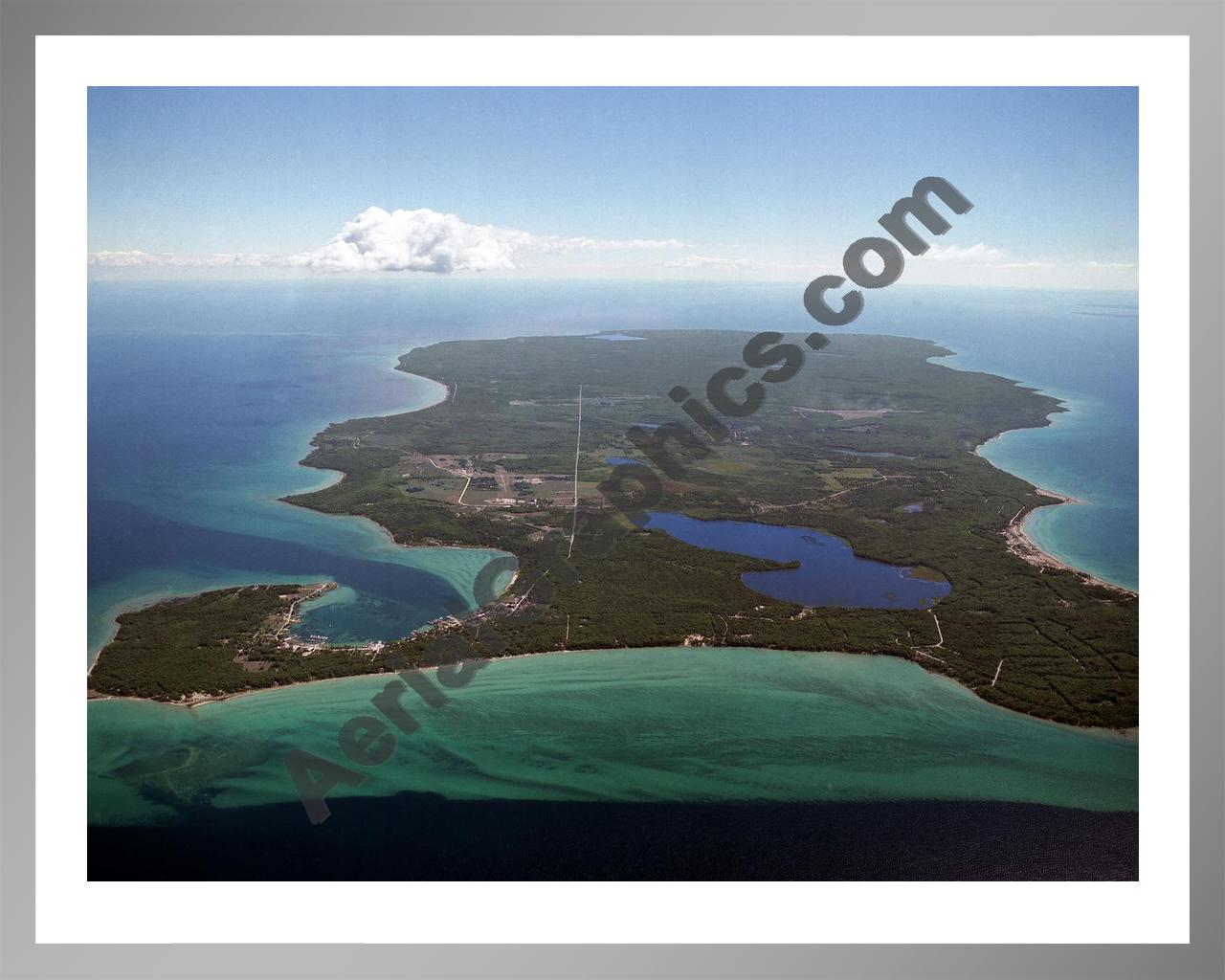 Aerial image of [1928] Beaver Island with Silver Metal frame