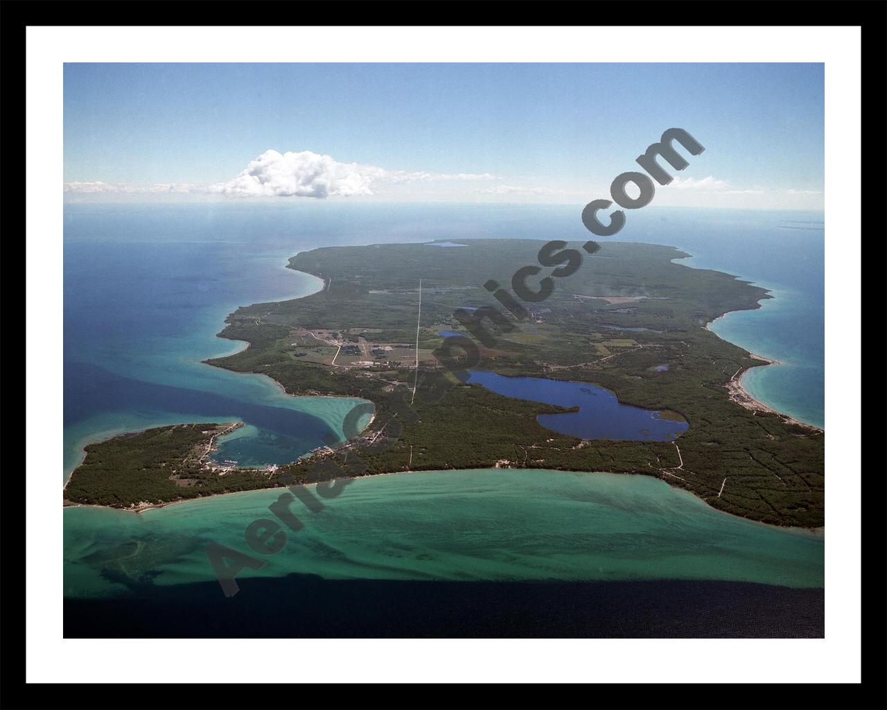 Aerial image of [1928] Beaver Island with Black Metal frame