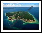 Aerial image of [1940] Mackinac Island with Black Metal frame