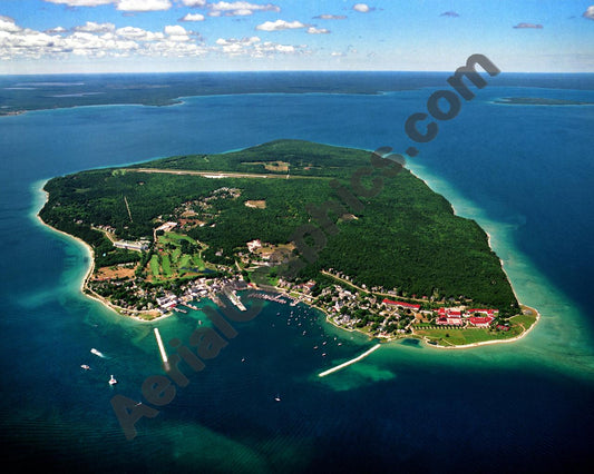 Aerial image of [1940] Mackinac Island with No frame