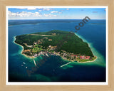 Aerial image of [1940] Mackinac Island with Natural Wood frame