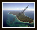 Aerial image of [1941] Bois Blanc Island with Black Wood frame